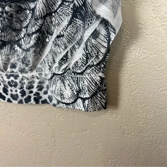 5 for $30 One world Women gray white floral blouse size M - Picture 14 of 16